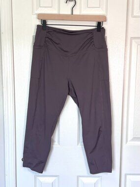 Free People Movement Ruched Waist Cropped Leggings Purple "Kalamata" Size M